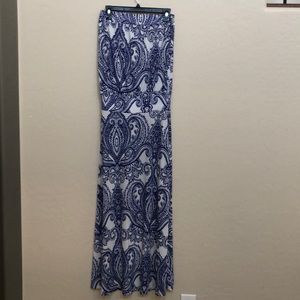 Veronica M strapless drop waist maxi dress small